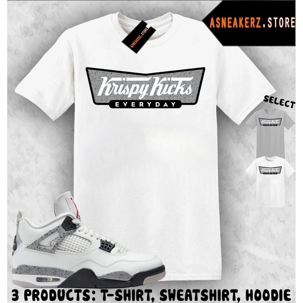 Tee Shirt Matching Aj 4 White Cement To Match Krispy Kicks T-Shirt